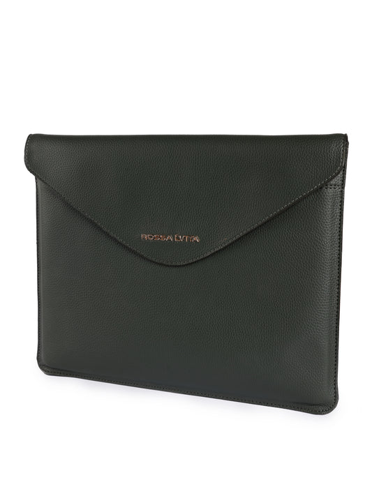 Leather Laptop Sleeve : Fern Green