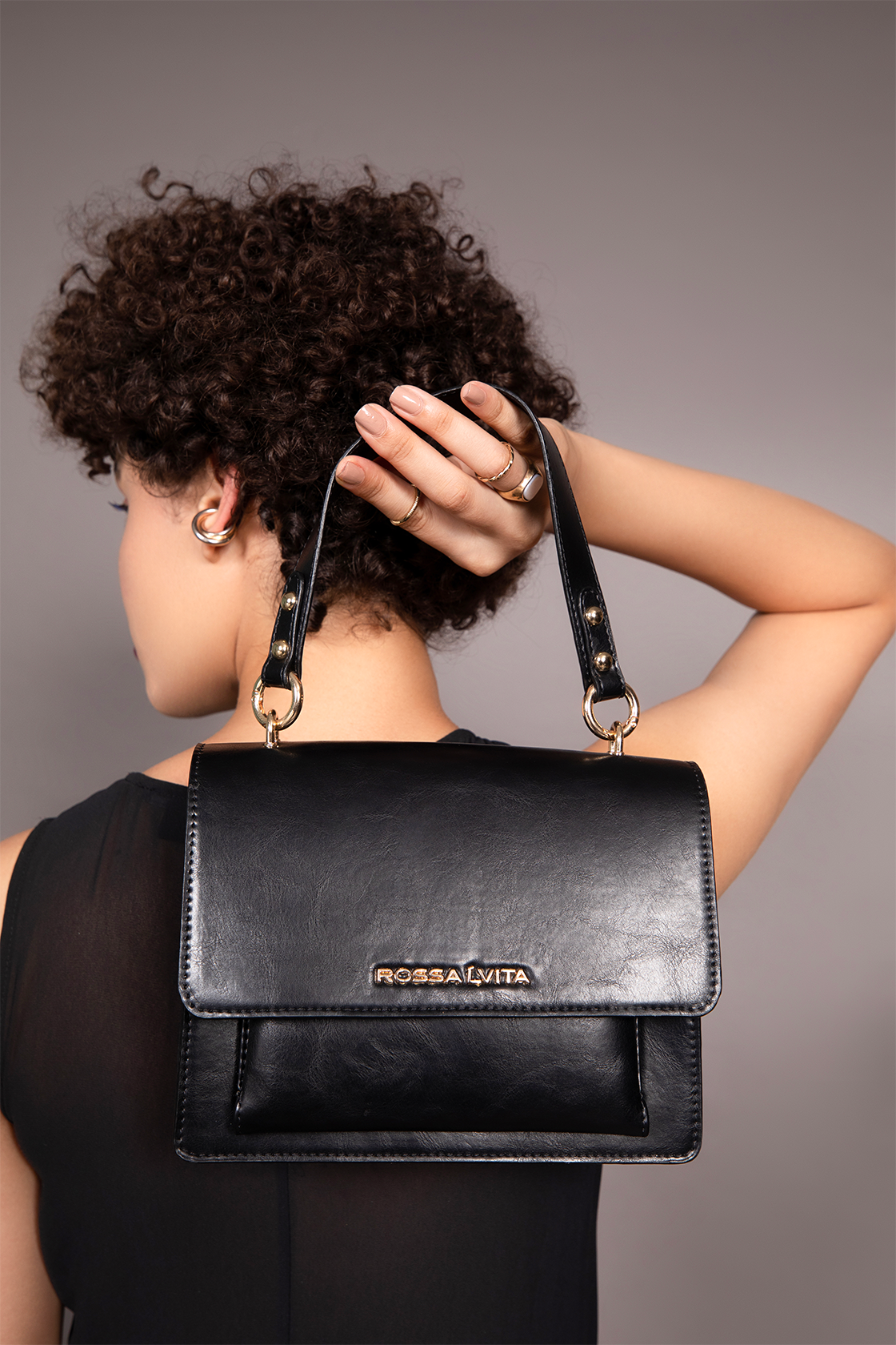 Madeline Shoulder Bag Charcoal Black