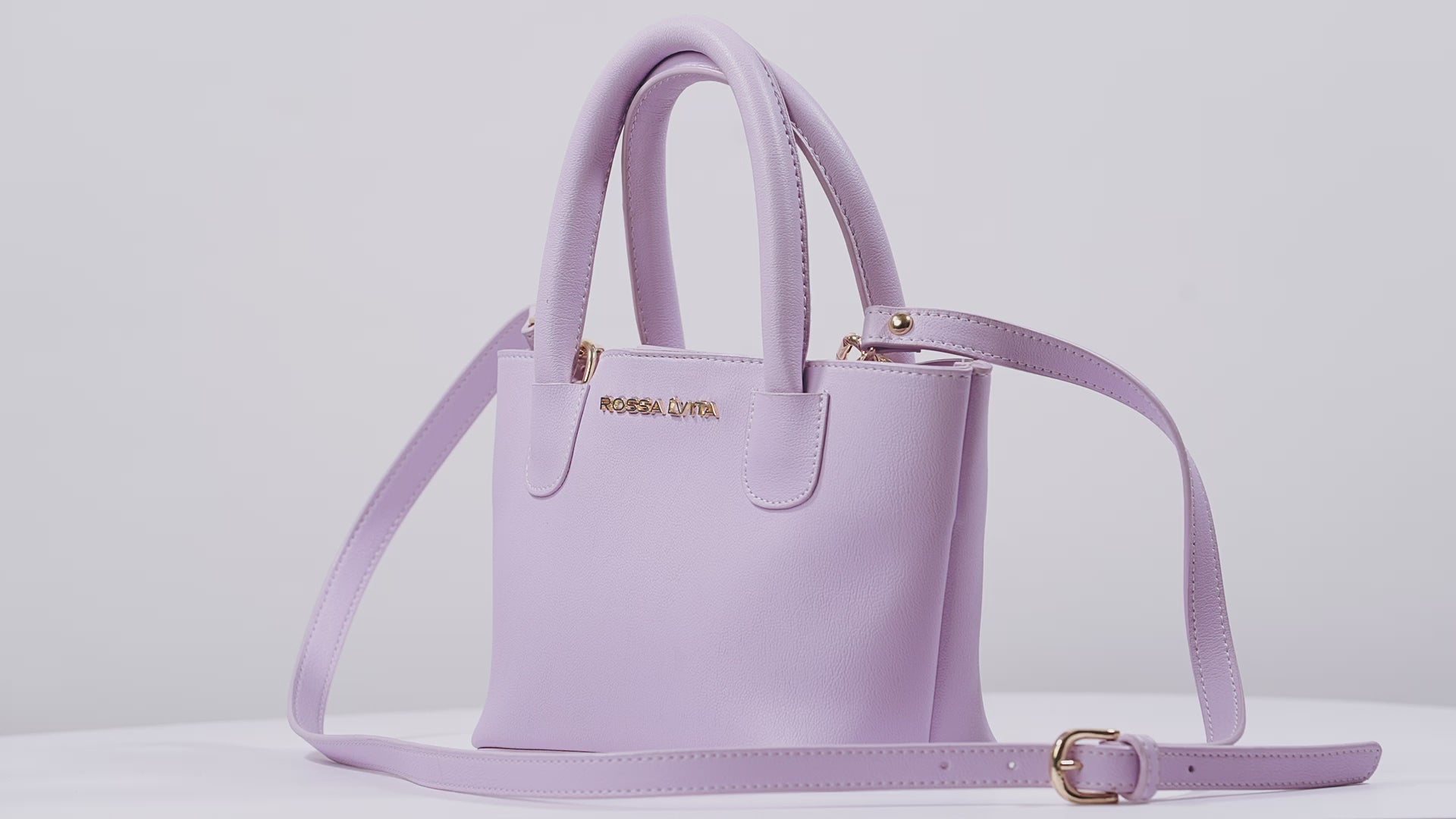 L lilac leather shopper bag